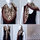Cotton Square Scarf Brown Initial D Print