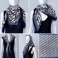 Cotton Square Scarf Blue Initial D Print