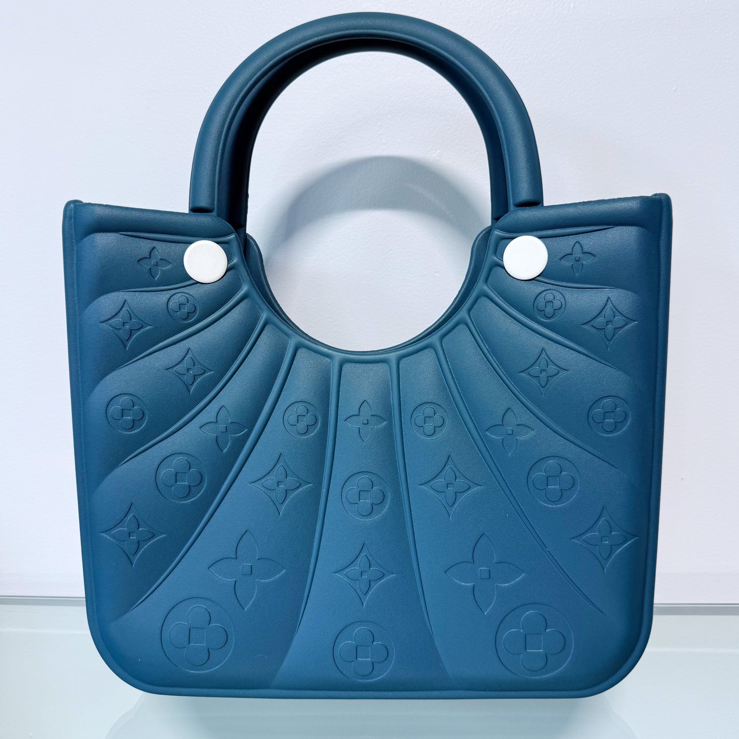 Flowers Design Jelly Tote Bag Lavender or Teal