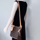 Brown Shoulder Bag with Flowers Design