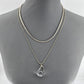 Double Layer Necklace with Clear Teardrop Pendant