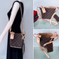 Brown Shoulder Bag with Flowers Design