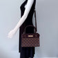 Shoulder Bag Brown with Flowers Design