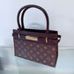 Shoulder Bag Brown with Flowers Design