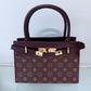 Shoulder Bag Brown with Flowers Design