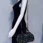 HandBag Black with Multicolor Flowers Design