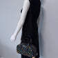 HandBag Black with Multicolor Flowers Design