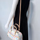 HandBag White with Multicolor Flowers Design