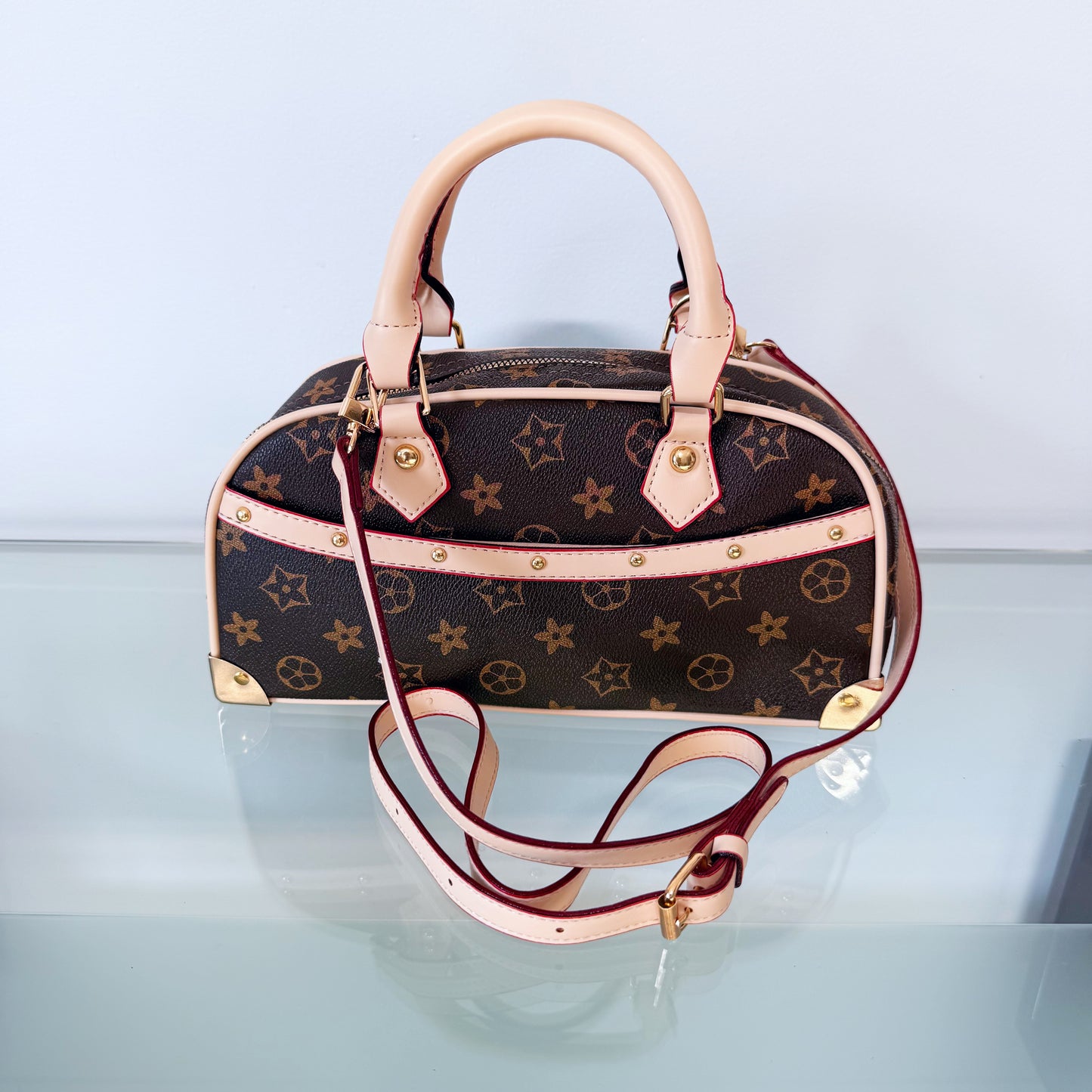 HandBag Brown with Flowers Design