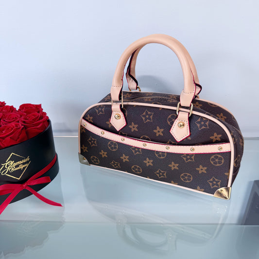 HandBag Brown with Flowers Design