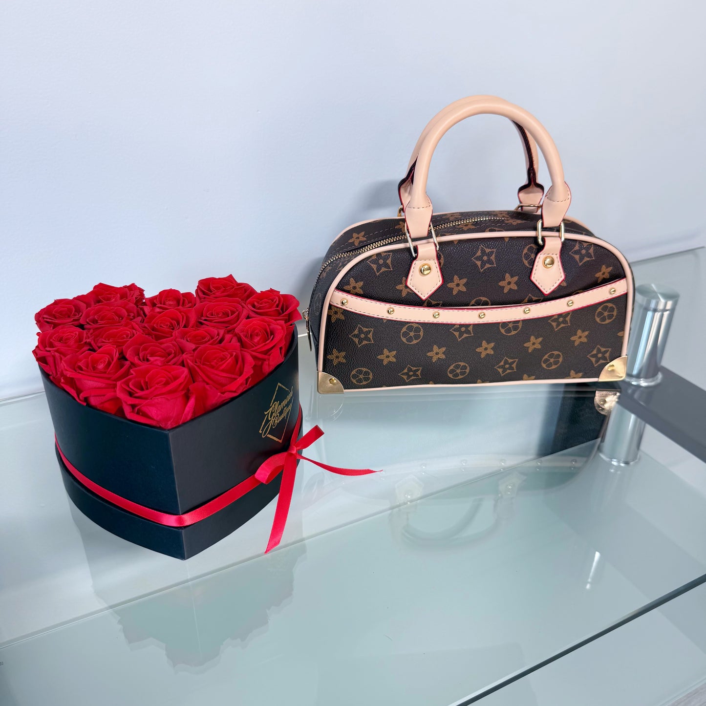 HandBag Brown with Flowers Design