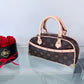 HandBag Brown with Flowers Design