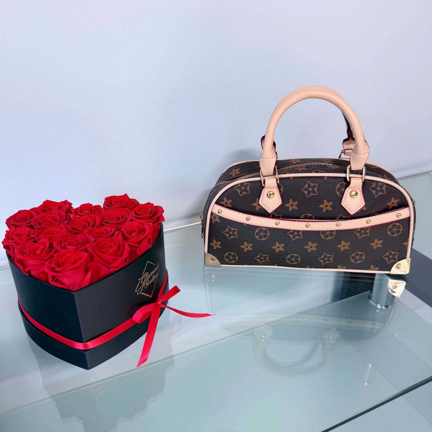 HandBag Brown with Flowers Design