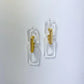 Acrylic Post Back Square Link Chains With Clear And Gold Or Clear And Silver Earrings