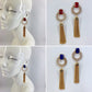 Circle Greek Key Symbol Earrings With Chain Tassel
