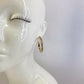 Hoop Gold Finish Rhinestones Earrings