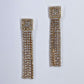 Post Back Rhinestone Tassel Earrings