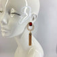 Circle Greek Key Symbol Earrings With Chain Tassel