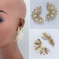Clear Rhinestones Petals Earrings
