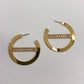 Flat Hoop Earrings with Rhinestones Earrings