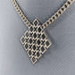 Gold or Silver Finish Diamond Shape Laser cut Pendant Necklace