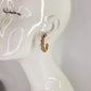 Twisted Metal with Rhinestones Hoop Post Earrings