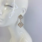 Double Square Spiral Rhinestone Earrings