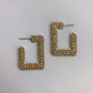 Square Hoop Rhinestones Earrings