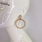 Gold Finish Linked Chain Circle Drop Earrings