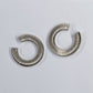 Stud Earring With Cut Circle Design Gold Or Silver Finish