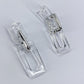 Acrylic Post Back Square Link Chains With Clear And Gold Or Clear And Silver Earrings