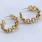 Link Hoop Earrings adorned with a beautiful stone or pearl