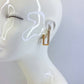 Clear Rhinestones Double Folded Bar Earrings