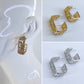 Small Square Greek Symbol Rhinestones Hoop Earrings