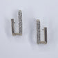 Clear Rhinestones Double Folded Bar Earrings