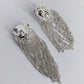 Silver Finish Lion Head with Chain Tassels Design