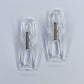 Acrylic Post Back Square Link Chains With Clear And Gold Or Clear And Silver Earrings