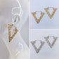 Triangle Shape Hoop Greek Symbol Earrings