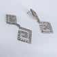 Double Square Spiral Rhinestone Earrings