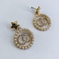 Star Earrings With Pearls Double O Rhinestones