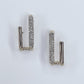 Clear Rhinestones Double Folded Bar Earrings