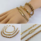 3pcs Gold Finish Chain Bracelet