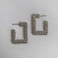Square Hoop Rhinestones Earrings