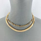 2 Herringbone and Clip Chain Necklaces Set