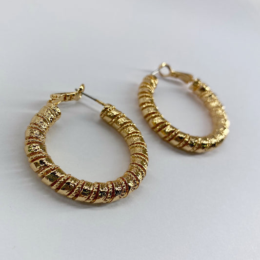 Small Twisted Gold Hoop Earrings