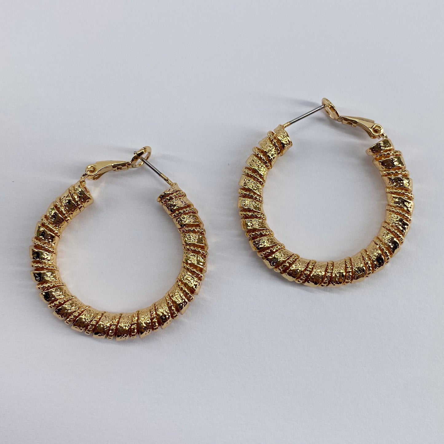 Small Twisted Gold Hoop Earrings