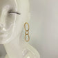 Gold Finish Oval Link Rugged Drop Dangle Earrings