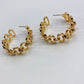 Link Hoop Earrings adorned with a beautiful stone or pearl