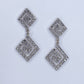 Double Square Spiral Rhinestone Earrings