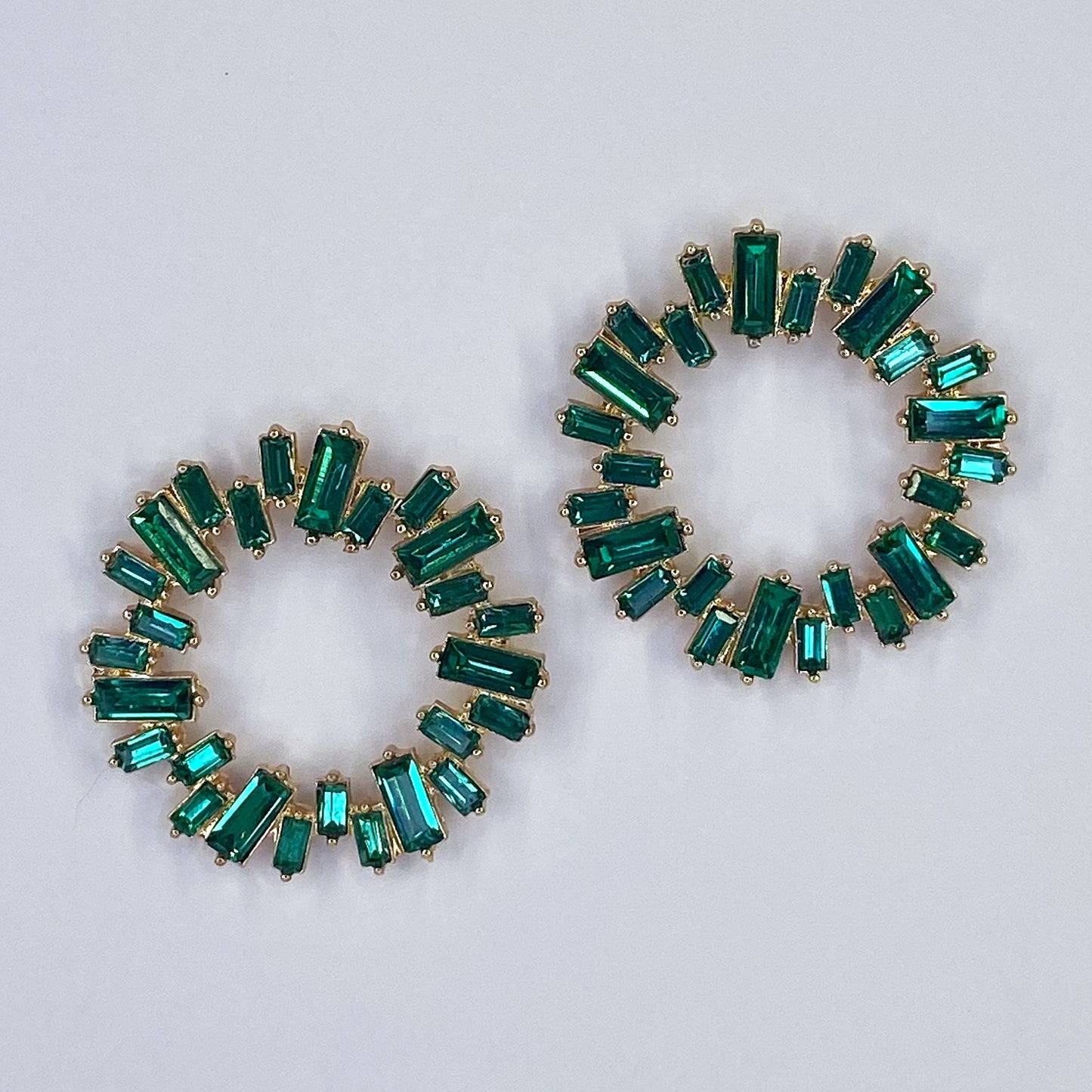 Rhinestone Post Back Round Stud Earrings